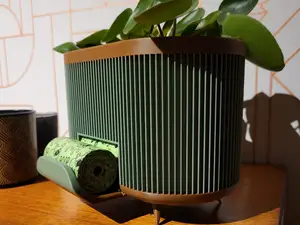 Dog poop bags roll dispenser planter