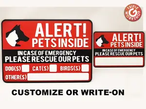 Alert! Pets Inside Signs - 3 Color