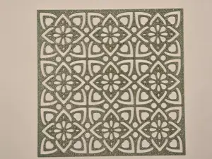 Baroque Nordic Stencil Pattern Template Fabric