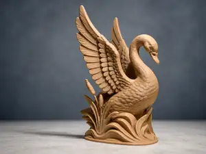 Elegant Swan with Reeds Sculpture