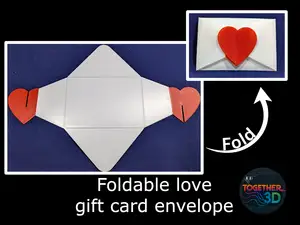Foldable love gift card envelope