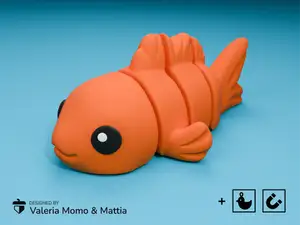 Cute Flexi Goldfish (Toy, Keychain & Magnet)