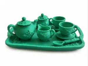 Elegant Victorian Tea Tray Set Dollhouse Miniature