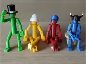 Blank Articulated Stickman Figurine (w Magnets)
