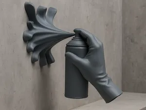 Spray Paint Hand Sculpture – Street Art Decor