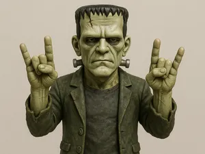 Frankenstein Rocking Out (Metal Horns)