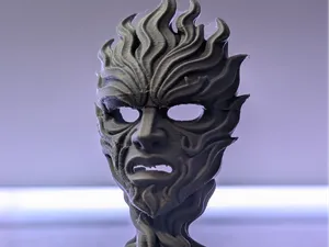 Inferno Flame Mask Sculpture