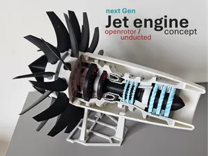 3D Printable Jet Engine Kit (Propfan)- NoGlue