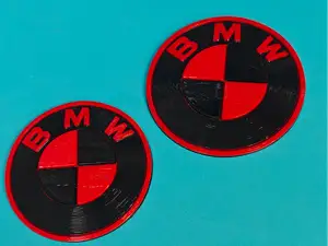 BMW Style Red Black Badge hood 82mm and trunk 74mm
