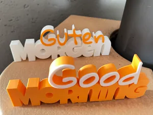 Guten Morgen Good Morning Schriftzug