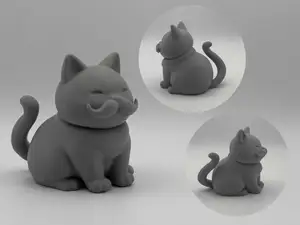 Cat Moustache – Funny Chubby Cat Figurine