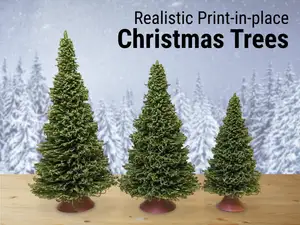 Realistic Print-in-Place Christmas Trees