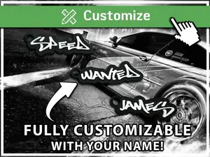 Need For Speed Font Customizable Keychain Maker