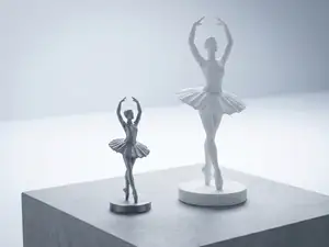 Statuetta di ballerina low poly
