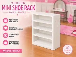 Modern Mini Shoe Rack | Doll Shelf