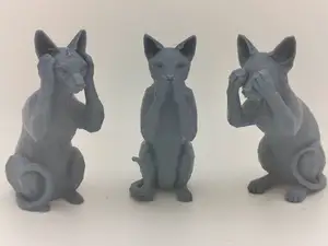 The three wise Sphinx cats - Lowpoly
