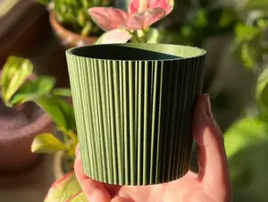 Plant Pot Ribbed with a Hidden Heart