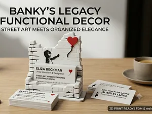 Banksy Girl with Balloon Business Card Holder