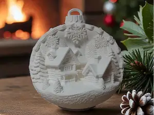 Snowy Cottage Village Ornament