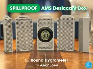 SPILLPROOF AMS Desiccant Box - ROUND Hygrometer