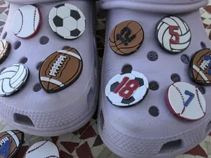 Customizable sports croc charms
