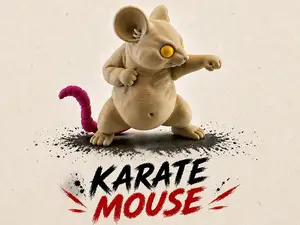 Karate Mouse Figure – Cute Fighting Mouse Toy