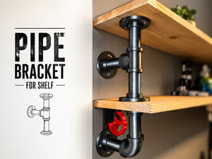 Pipe bracket for shelf