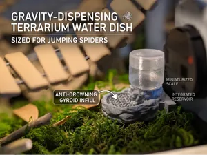 Gravity-Dispensing Terrarium Water Dish