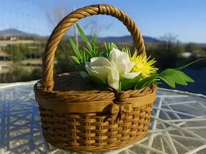Wicker Picnic Basket Planter