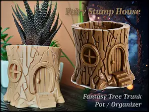 Fairy Stump House – Tree Trunk Pot / Organizer