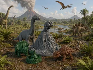 Erupting Volcano Diorama – Dinosaur World Scenery