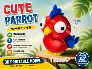 Cute Parrot with Movable Eyes