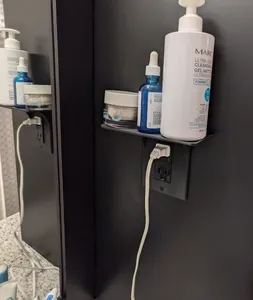 Double wide single outlet shelf