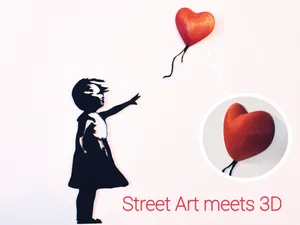 Street Art meets 3D - Banksy Girl with a Balloon