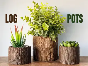 Log Pot – Scalable Planter/Pen Pot in Wood Style