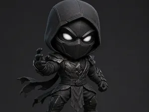 Chibi Noob Saibot - Mortal Kombat Cute Figurine