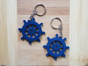 Ship Wheel Keychain, Nautical, Helm