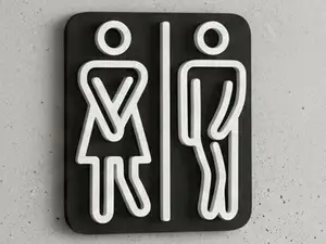 WC Figure Toilet sign Man and Woman need to pee