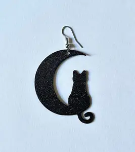 Moon Cat Earring Halloween
