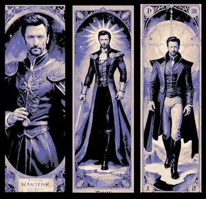 Major Arcane Tarot Card The Emperor - Fan Art of Hugh Jackman Set of 3 Bookmarks -4th in Series