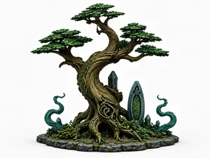 Grimdark Ancient Tree Shrine Fantasy Terrain
