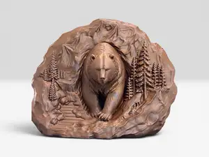 Ritratto Orso e paesaggio realistico