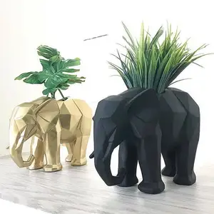 polygon elephant pot vase