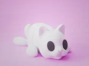 Cute Articulated Flexi Cat Toy & Keychain (NO AMS)