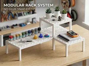 Modular Shelf System with Snap-Fit Drawer