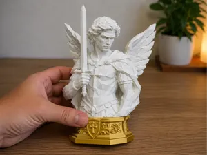 Saint Michael the Archangel Modern Geometric Bust