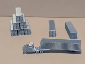 Shipping Truck and Container - Model Train