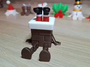 Articulated Santa through the chimney