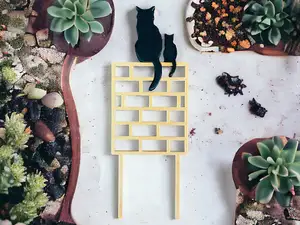 Brick Wall Plant Trellis With Cats