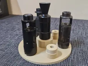 AK74 and 10X muzzle brakes display
